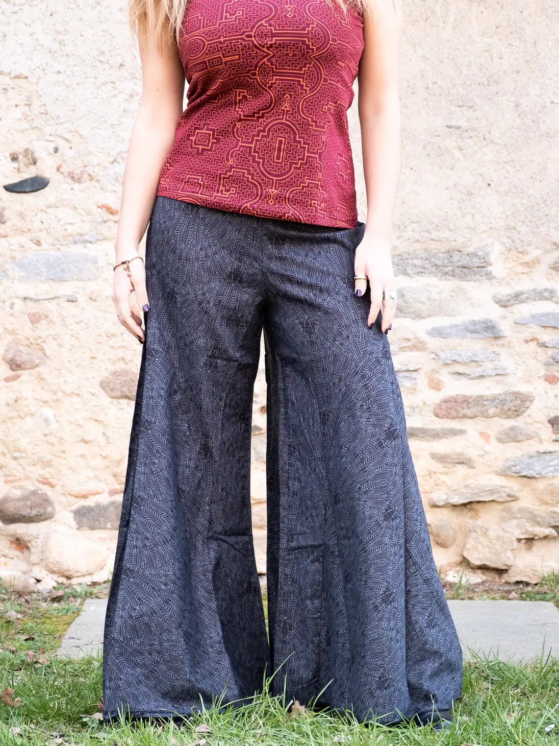 Pantalone donna palazzo grigio